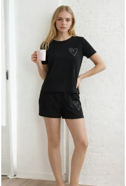 Kısa Kollu Rahat Kesim Pijama Takımı