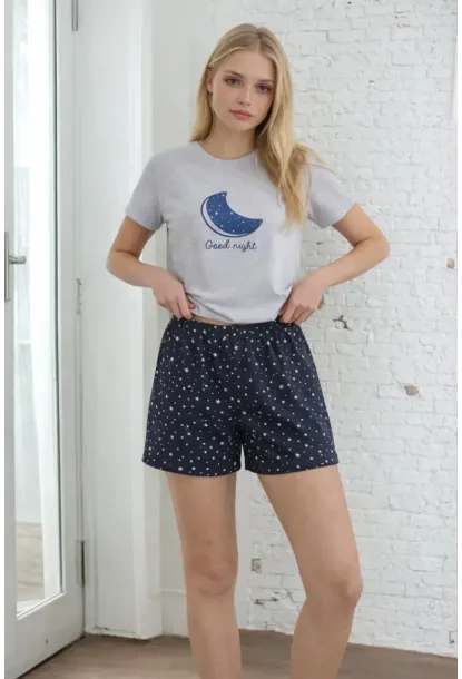 Kısa Kollu Rahat Kesim Pijama Takımı