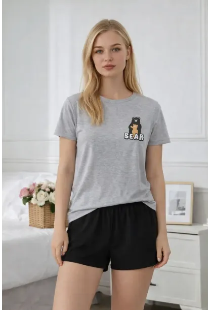 Kısa Kollu Rahat Kesim Pijama Takımı