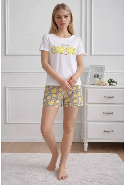 Kısa Kollu Rahat Kesim Pijama Takımı