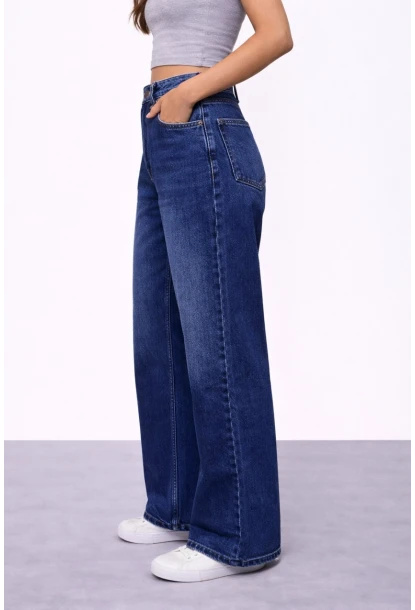 Lacivert İspanyol Paça Jean Pantalon