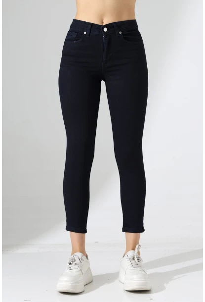 Lacivert Yüksek Bel Skinny Fit Jean Pantolon