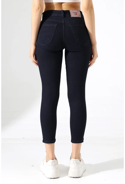Lacivert Yüksek Bel Skinny Fit Jean Pantolon