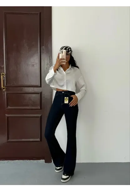 Likralı İspanyol Flare Jeans