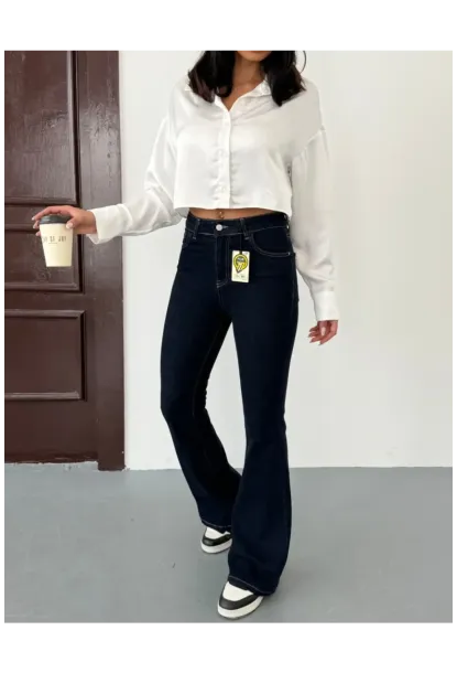 Likralı İspanyol Flare Jeans
