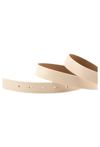 Parlak Kare Tokalı Bej Kadın Kemeri