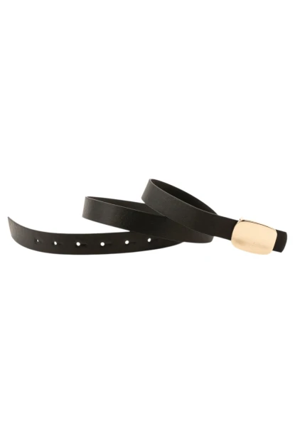 Parlak Kare Tokalı Siyah Kadın Kemeri