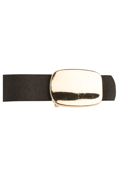 Parlak Kare Tokalı Siyah Kadın Kemeri