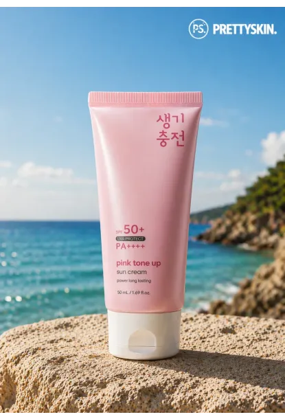 PRETTYSKIN Pink Tone Up Sun Cream SPF50+ PA++++ 50 ml | Pembe Tone Up Etkili Aydınlatıcı Güneş Kremi