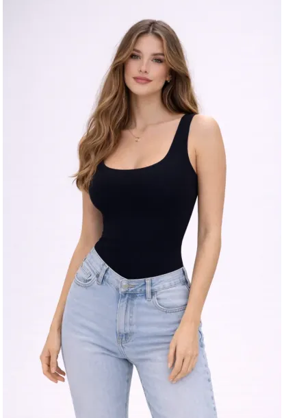 Siyah Basic Çıtçıtlı Body – Esnek Kumaş, Atlet Kesim, Günlük Şıklık