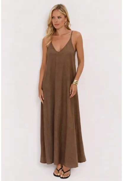 Taş Askılı Salaş Maxi Elbise