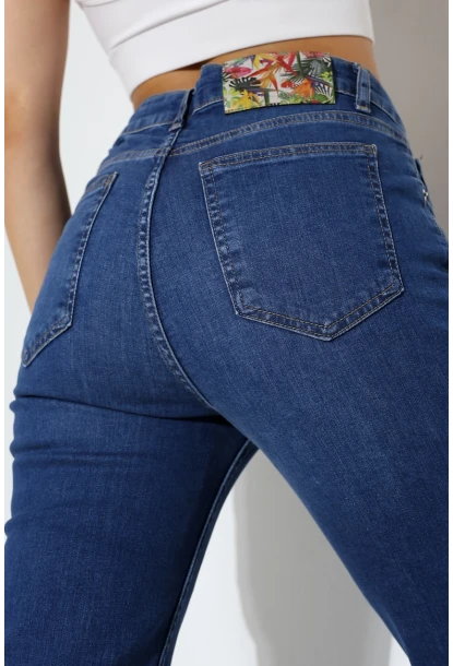 Toparlayıcı Yüksek Bel Bol Paça Kot