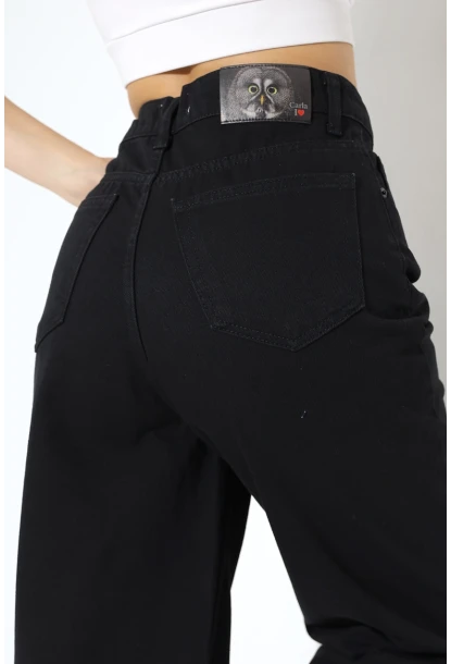 Yüksek Bel Geniş Paça Jean Pantolon