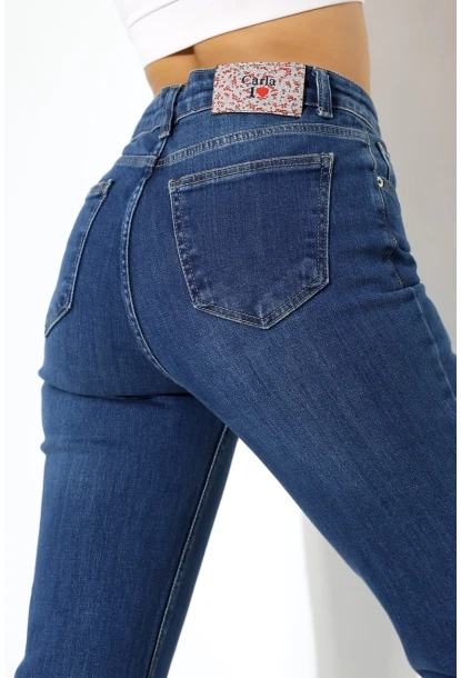 Yüksek Bel İspanyol Paça Püsküllü Jean Pantolon