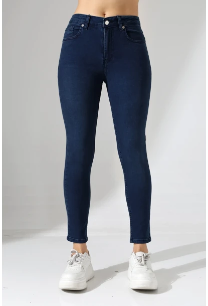 Yüksek Bel Lacivert Skinny Fit Jean Pantolon