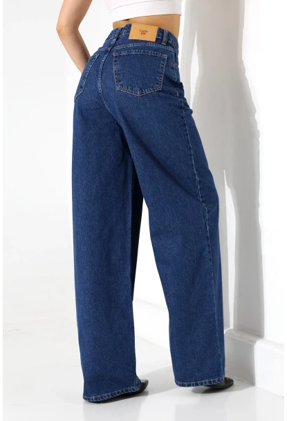 Yüksek Bel Salaş Kesim Bol Paça Jean