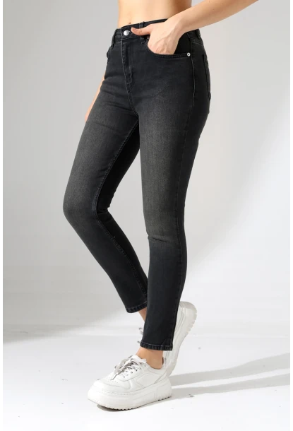 Yüksek Bel Siyah Skinny Fit Jean Pantolon