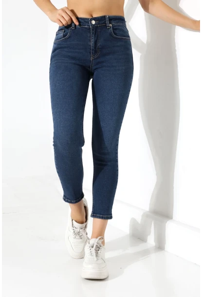 Yüksek Bel Skinny Jean Pantolon