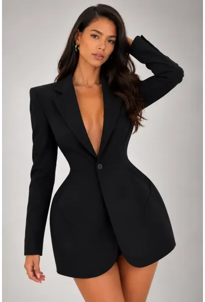 Kum Saati Formlu Blazer Elbise