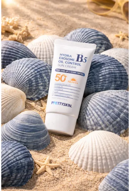PRETTYSKIN Hydra Exosome B5 Oil Control Sun Cream SPF50+ PA++++ 50 ml | Karma Ciltler İçin Sebum Dengeleyici Güneş Kremi