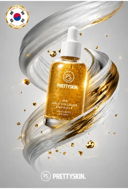 PS PRETTYSKIN 24K Gold Collagen Ampoule 50 ml | Altın ve Kolajen İçerikli Sıkılaştırıcı Yüz Serumu