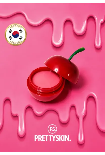 PS PRETTYSKIN Cherry Lip Balm 9 gr | Nemlendirici Kiraz Özlü Dudak Bakım Balmı