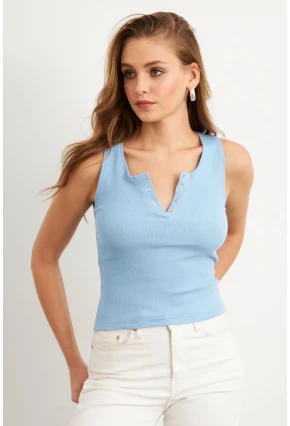 Kadın Bebe Mavi Patlı Kaşkorse Bluz MK02