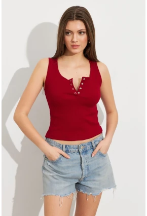 Kadın Bordo Patlı Kaşkorse Bluz MK02