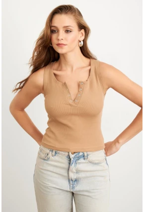 Kadın Camel Patlı Kaşkorse Bluz MK02