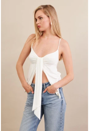 Kadın Ekru Büzgülü Asimetrik Bluz ZH172