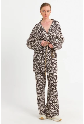 Kadın Ekru-Kahve Alt Üst Takım MGÇ202