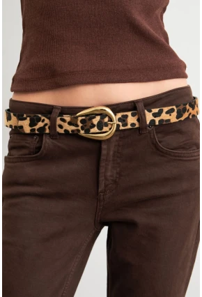 Kadın Gold Rengi Desenli Kemer BE710