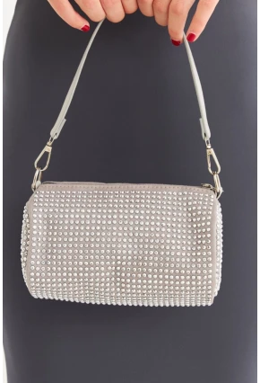 Kadın Gri Silindir Omuz Çantası FİR104