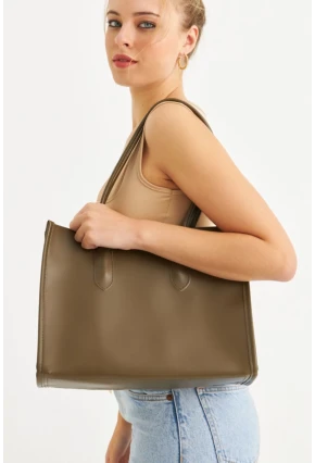 Kadın Haki Suni Deri Kol Çantası FİR103