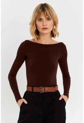Kadın Kahverengi Bluz HOR13