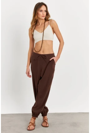 Kadın Kahverengi Kubra Şalvar Pantolon GÇ900