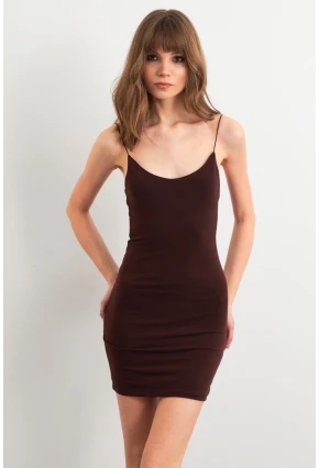 Kadın Kahverengi  Maxi Elbise MEN2059