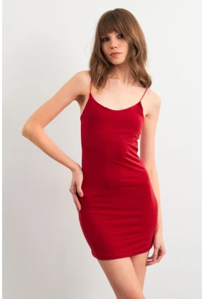 Kadın Kırmızı Desenli Maxi Elbise MEN2059