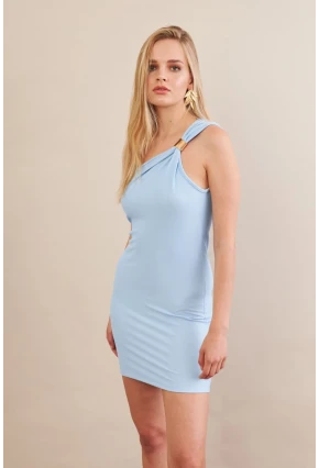 Kadın Mavi Aksesuarlı Mini Elbise FRY2315