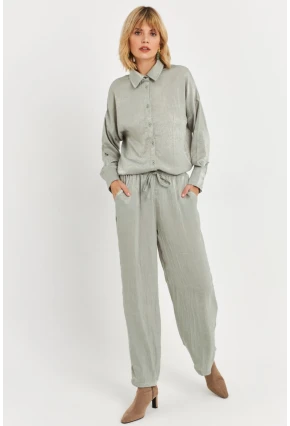 Kadın Mint Saten Pantolon MCAR1128