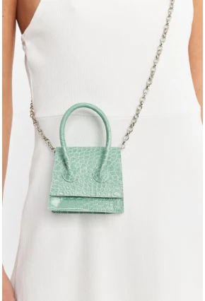 Kadın Mint Zincir Askılı Mikro Çanta BE459