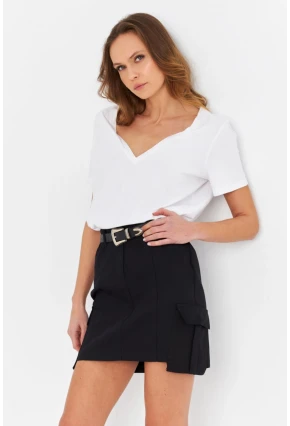 Kadın Siyah Kargo Mini Etek NH798