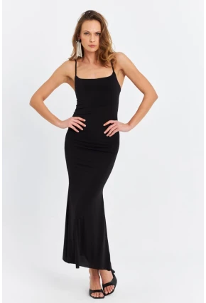 Kadın Siyah Midi Elbise DMR390