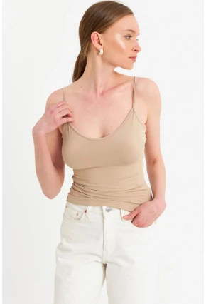 Kadın Vanilya Askılı Basic Atlet FLS06