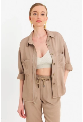 Kadın Vizon Tensel Gömlek SUN202