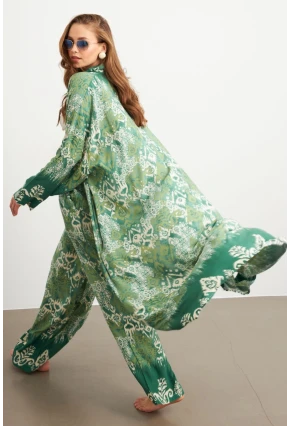 Kadın Yeşil Kaftan Takım Sİ159