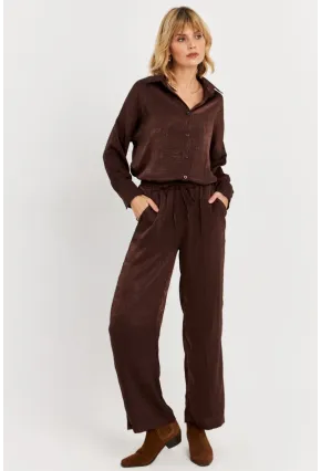 Kadın Acı-Kahve Saten Pantolon MCAR1128