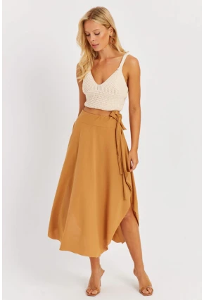 Kadın Badem Asimetrik Etek LV176