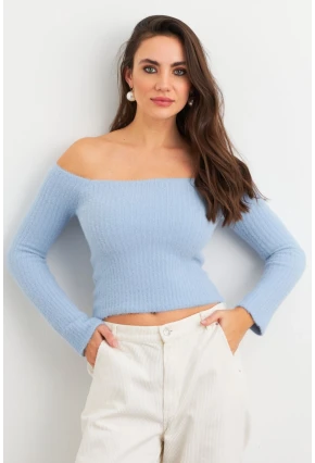 Kadın Bebe Mavi Yumuşak Dokulu Bluz SE7