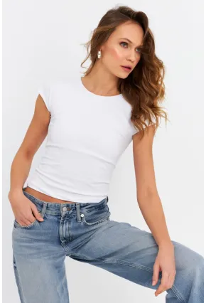 Kadın Beyaz Basic Bluz RSP511
